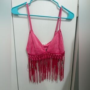 Pink Fringe bralette